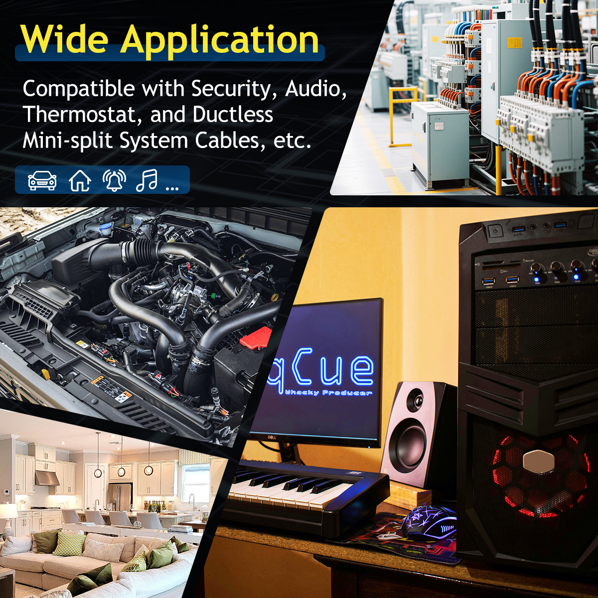 20 Gauge Wire 2 Core Oxygen-Free Tinned Copper Electrical Wire, 2x 0.5mm²20 AWG OFC Pure Copper Stranded PVC Cord, 12V 24V 600V Flexible 20/2 Cable for Automotive LED Strips Lamp Lighting (66FT/ 20M)