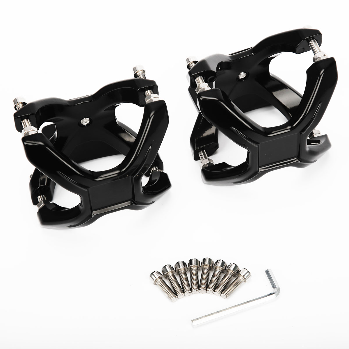 WOWLED Work Lights X Bracket, Pair X-Clamp Bullbar Mounting Bracket 2-3" LED Driving Work Light Bar Tube Mount Headlight Mounts