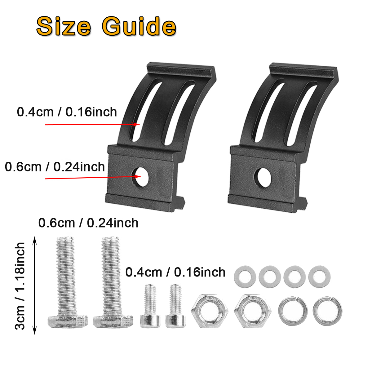 WOWLED Mounting Brackets for LED Work Light Bars, 2 Pack Universal Adjustable Mount Bracket Slidable for Most Work Lights Bar Pod Lights, Offroad Driving Work Lamp Light Bracket Mount 4x4