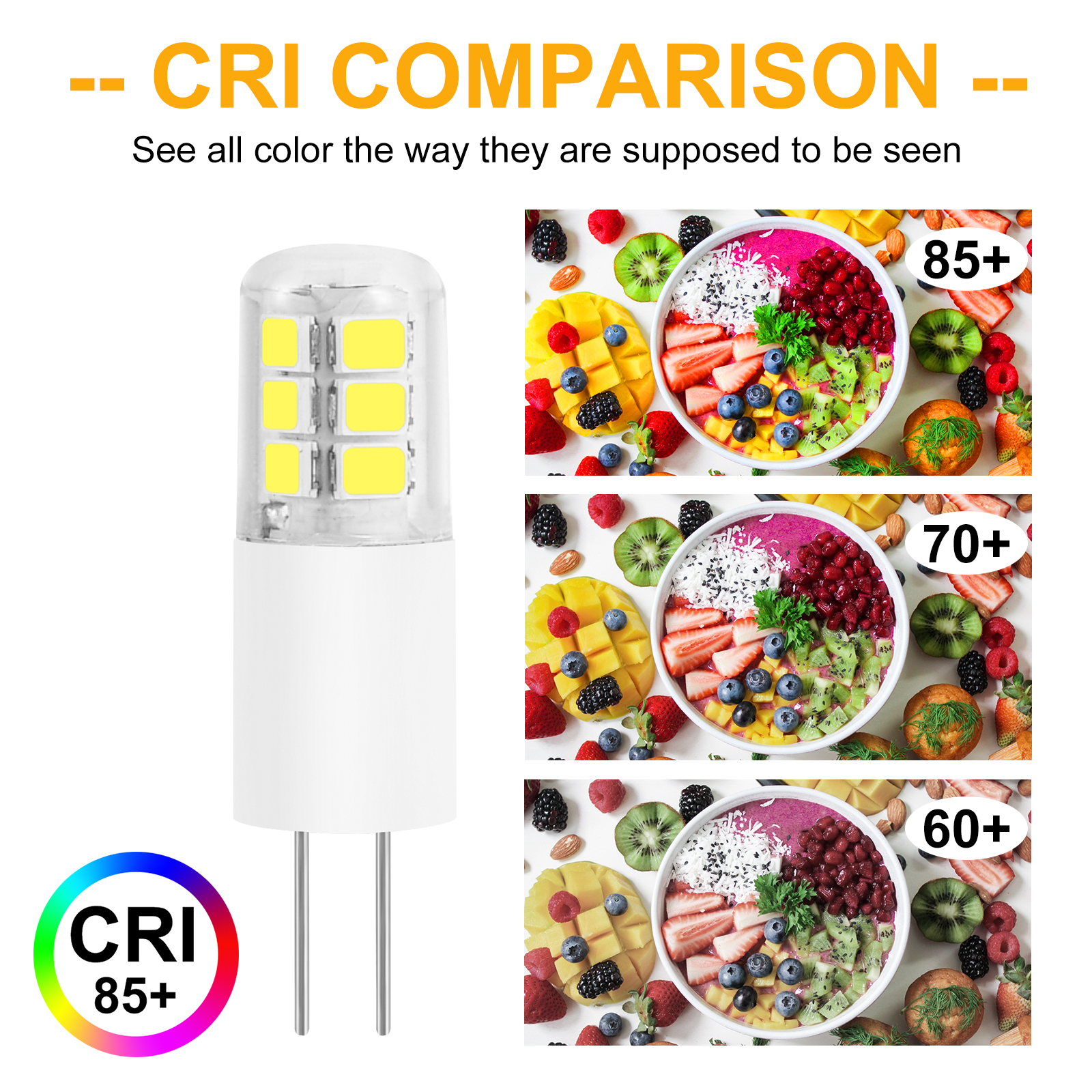 WOWLED G4 LED Light Bulbs, 2W High Brightness Replacement Bulb, 25W Equivalent, No Flicker, 10 Pack, AC/DC 12V, Ideal for Chandelier Living Room Bedroom Kitchen Light