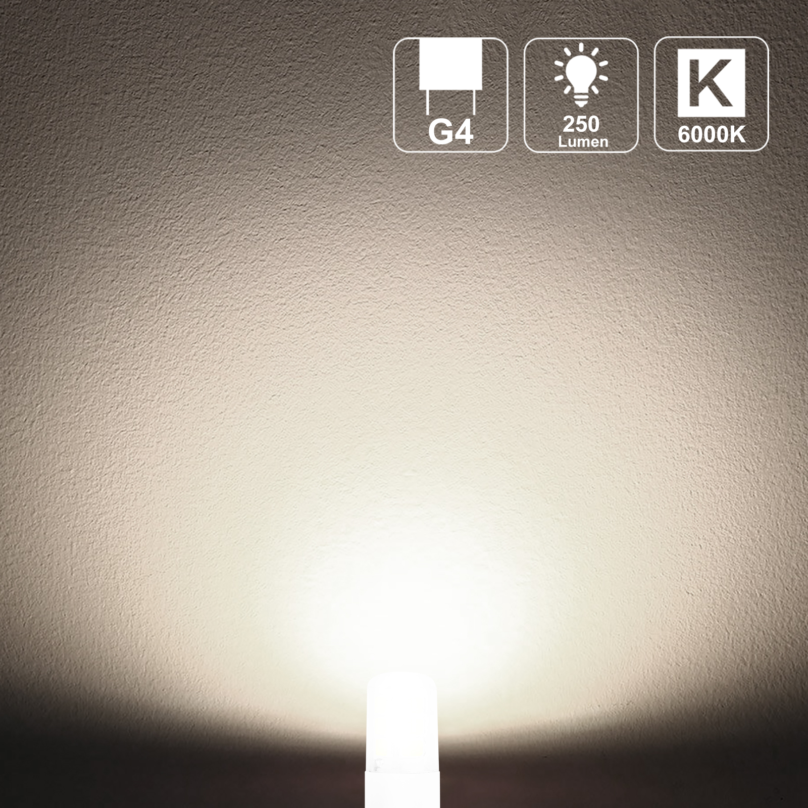 WOWLED G4 LED Light Bulbs, 2W High Brightness Replacement Bulb, 25W Equivalent, No Flicker, 10 Pack, AC/DC 12V, Ideal for Chandelier Living Room Bedroom Kitchen Light