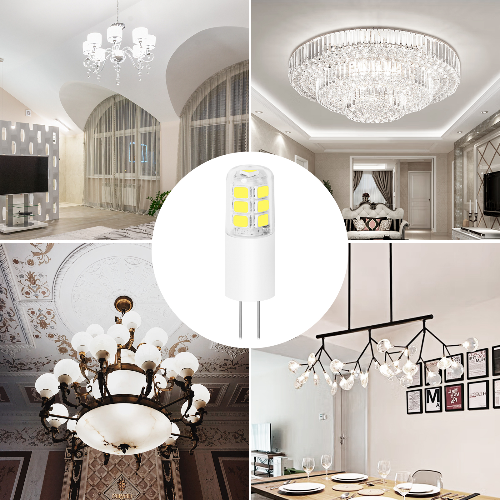 WOWLED G4 LED Light Bulbs, 2W High Brightness Replacement Bulb, 25W Equivalent, No Flicker, 10 Pack, AC/DC 12V, Ideal for Chandelier Living Room Bedroom Kitchen Light