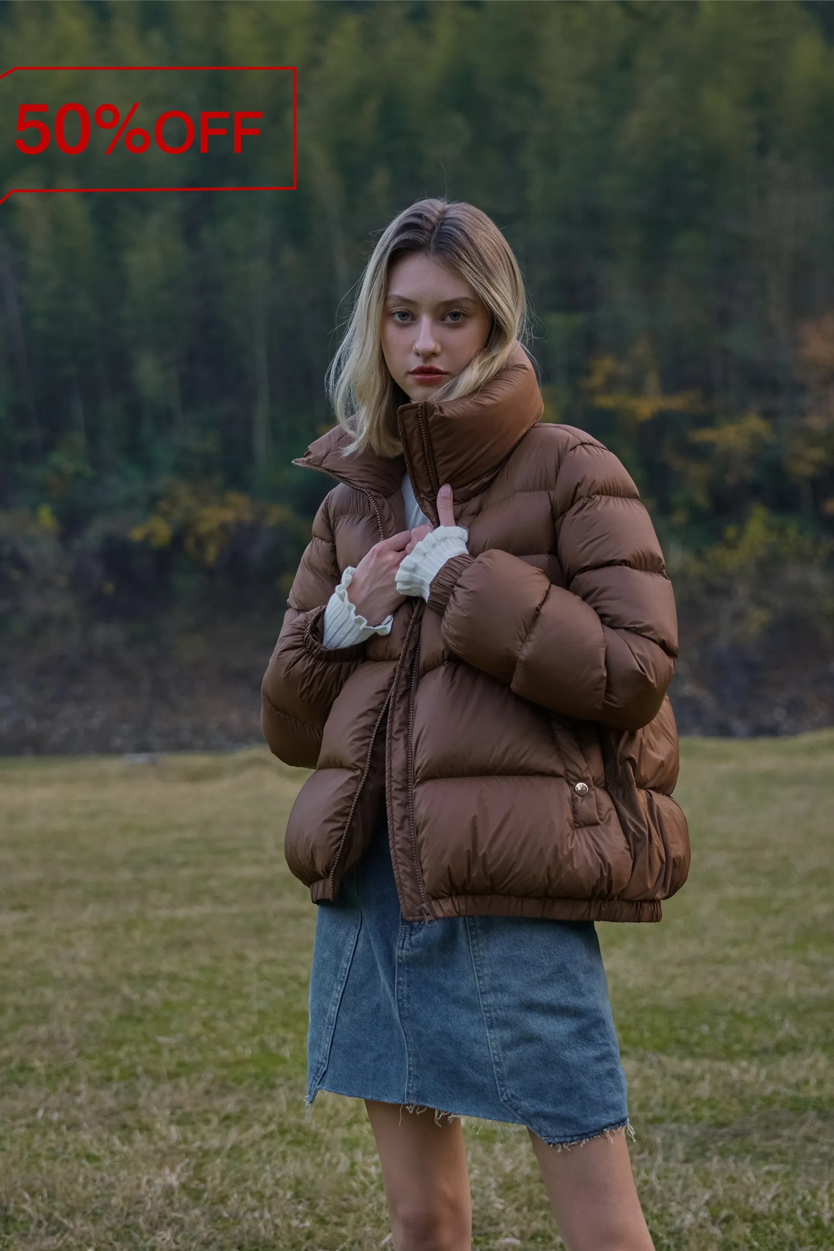 Stand collar down jacket