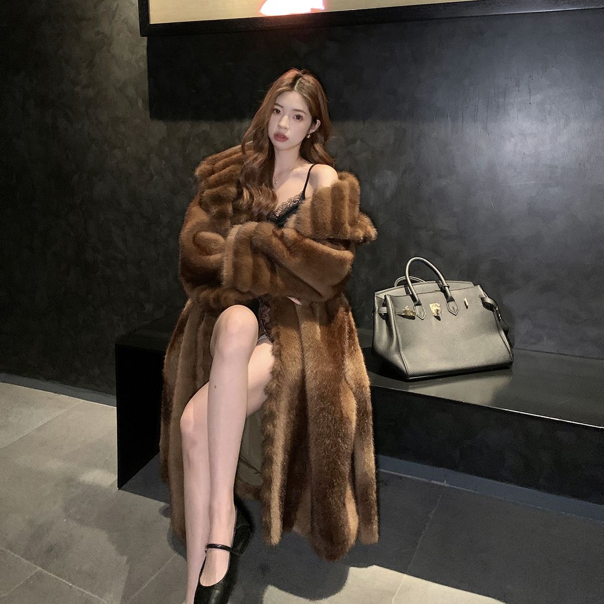 2024 Winter New Thick Loose Mink Fur Coat