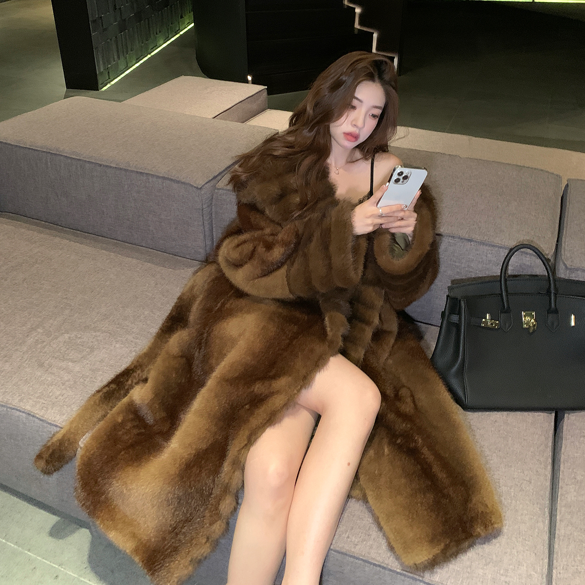 2024 Winter New Thick Loose Mink Fur Coat