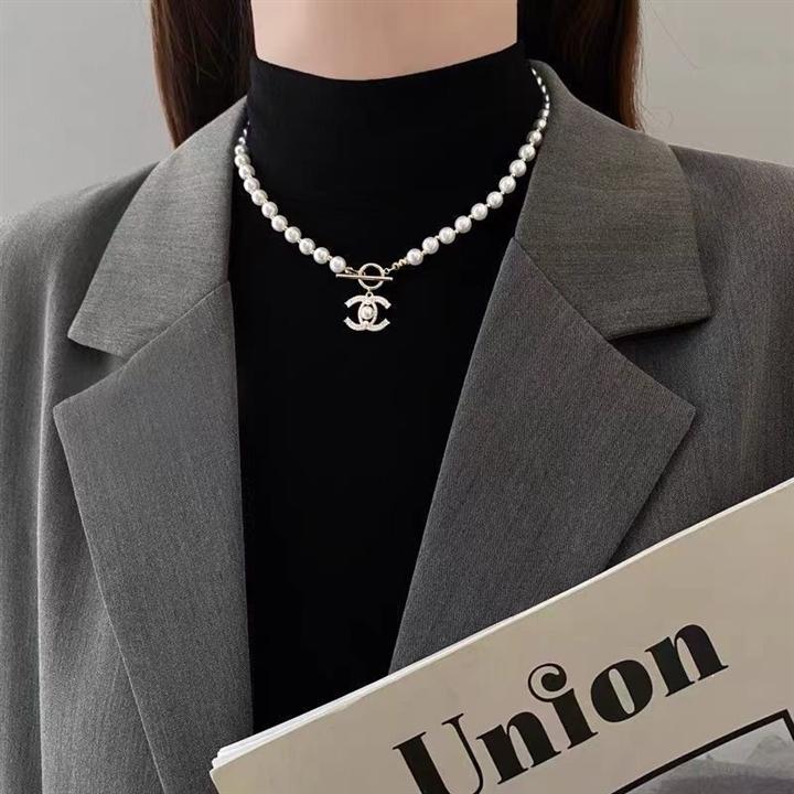 France [Designer] Light Luxury Pearl Double C Necklace
