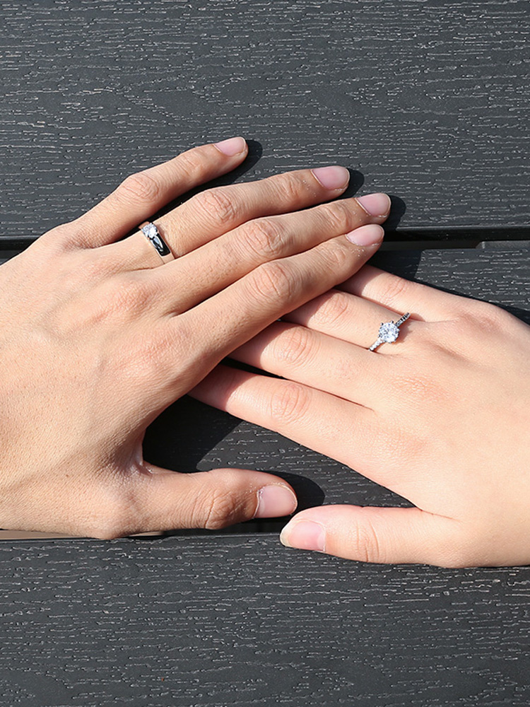 Eternal Oath Wedding Ring Pair Wedding Diamond Ring Exchange Ceremony, Adjustable Size