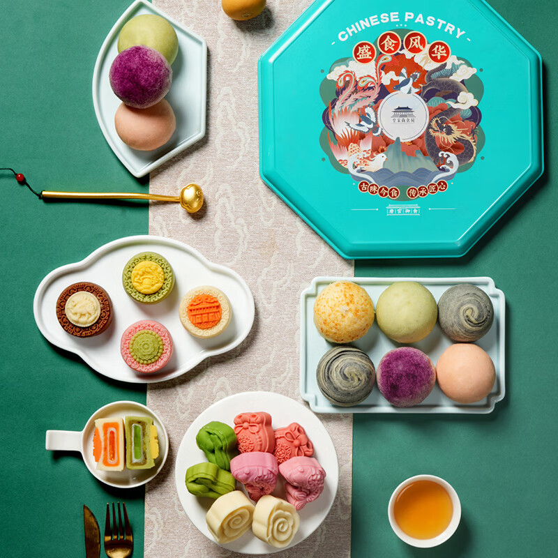 Mid-Autumn Festival Moon Cake Gift Box Soviet style Moon Cake Taoshan Cake Dim sum High grade Gift