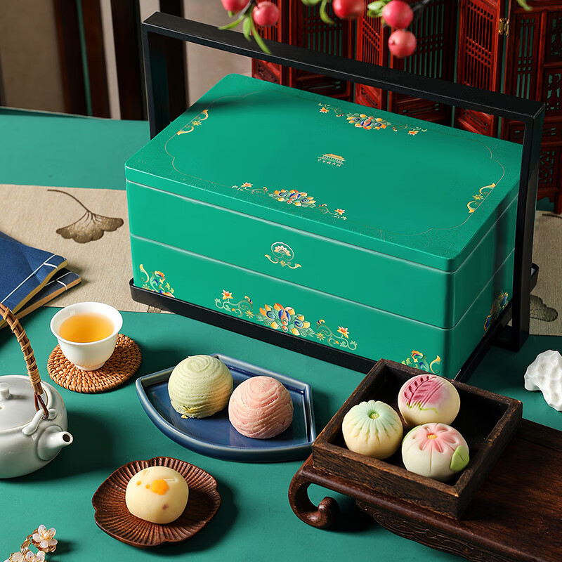 Mid-Autumn Festival Moon Cake Gift Box Soviet style Moon Cake Taoshan Cake Dim sum High grade Gift