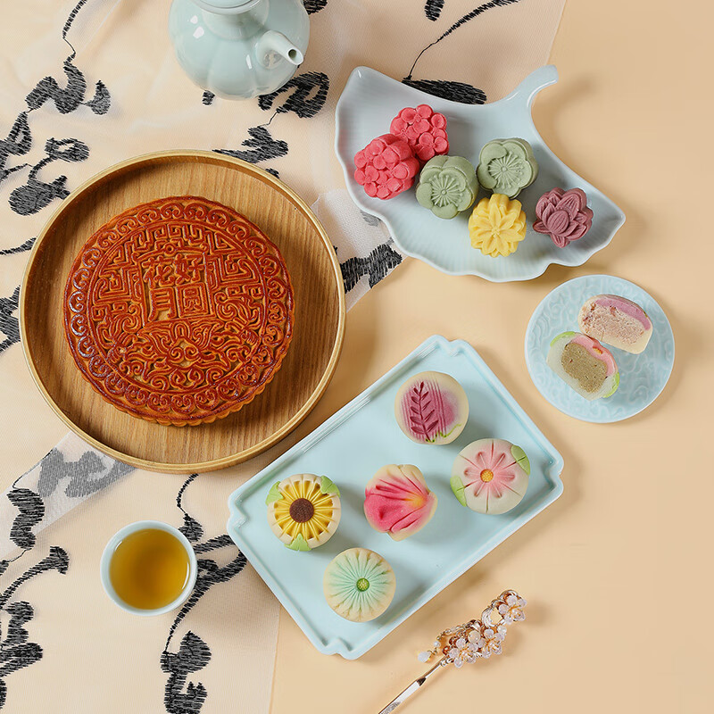 Mid-Autumn Festival Moon Cake Gift Box Guangdong style Moon Cake Taoshan Cake Dim sum High grade Gift
