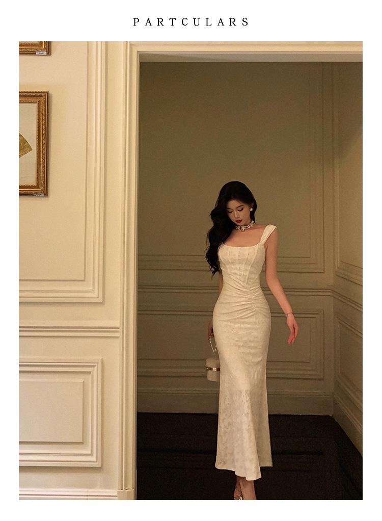 2024 new high-end custom French pleated waist slimming long skirt with hip coverage