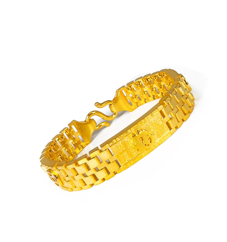 New 24K Mixed Gold Sand Copper Coin Baifu Bracelet