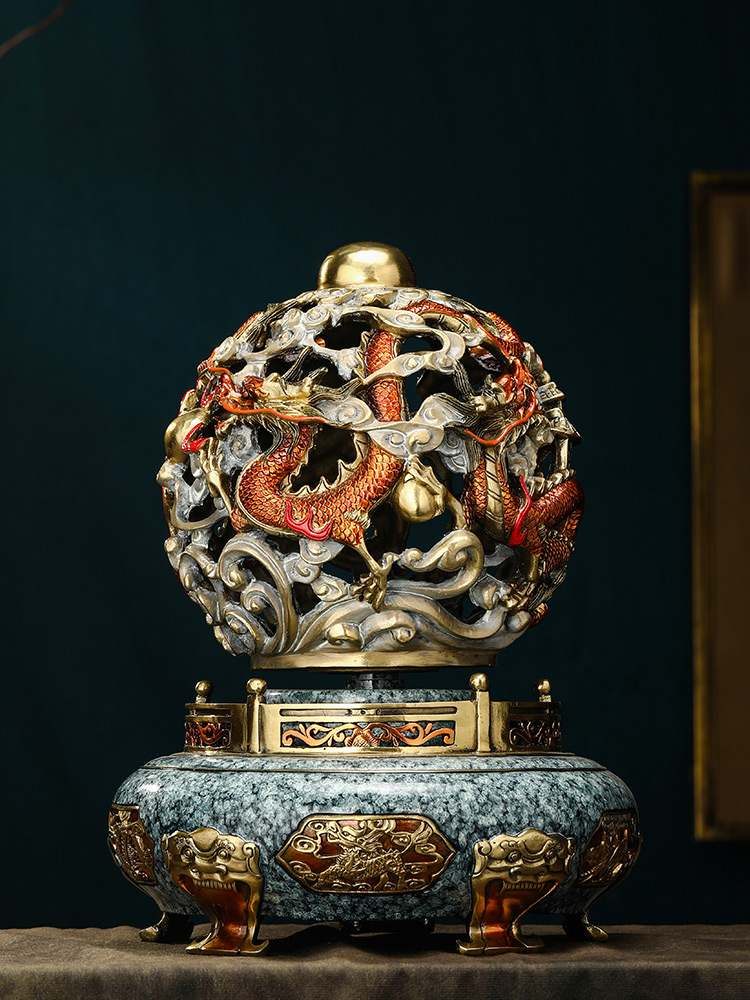 All copper nine turn Qiankunding high-end office decoration opening gift