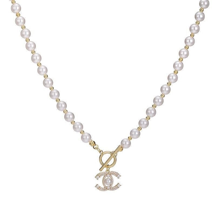 France [Designer] Light Luxury Pearl Double C Necklace