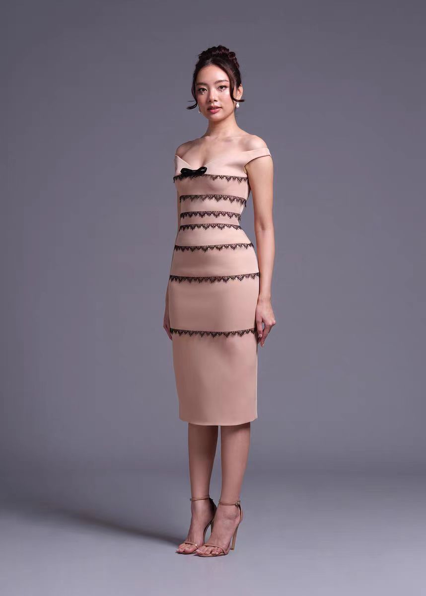 Light luxury retro high-end lace decorative dress dress