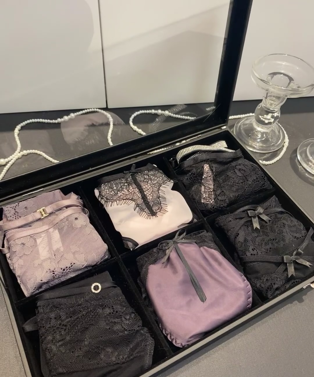 (Customized 6-pack) Light luxury, high-end, sexy, pure desire lace underwear gift box