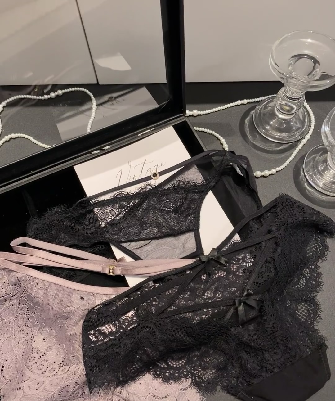 (Customized 6-pack) Light luxury, high-end, sexy, pure desire lace underwear gift box