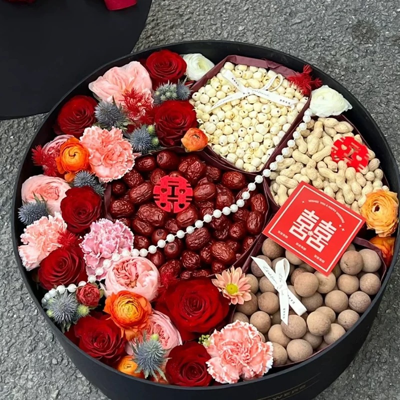 Early Birth Noble Child DIY High end Round Floral Arrangement Gift Box