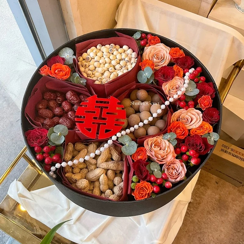 Early Birth Noble Child DIY High end Round Floral Arrangement Gift Box