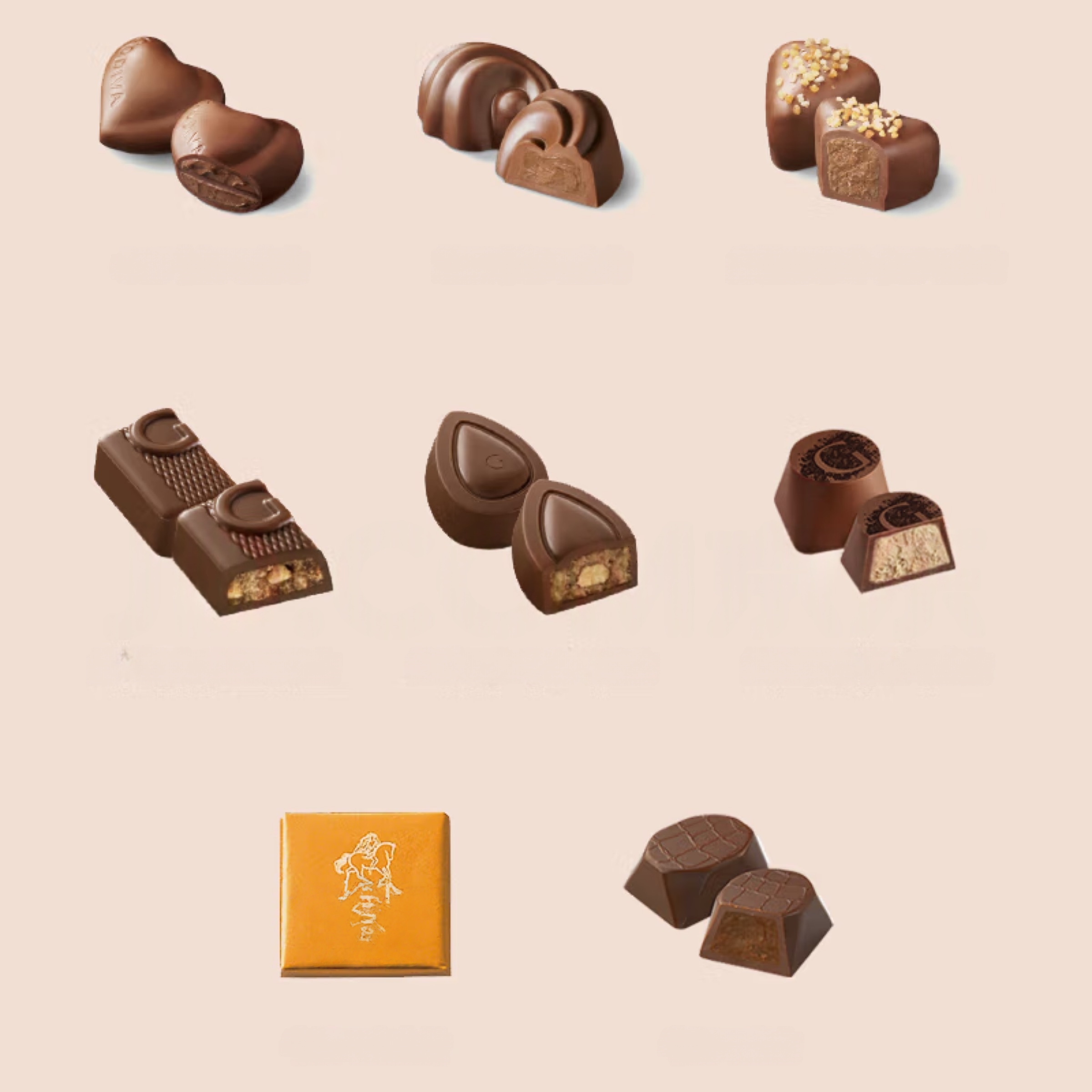 Milk chocolate gift box with 20 Belgian imported snacks