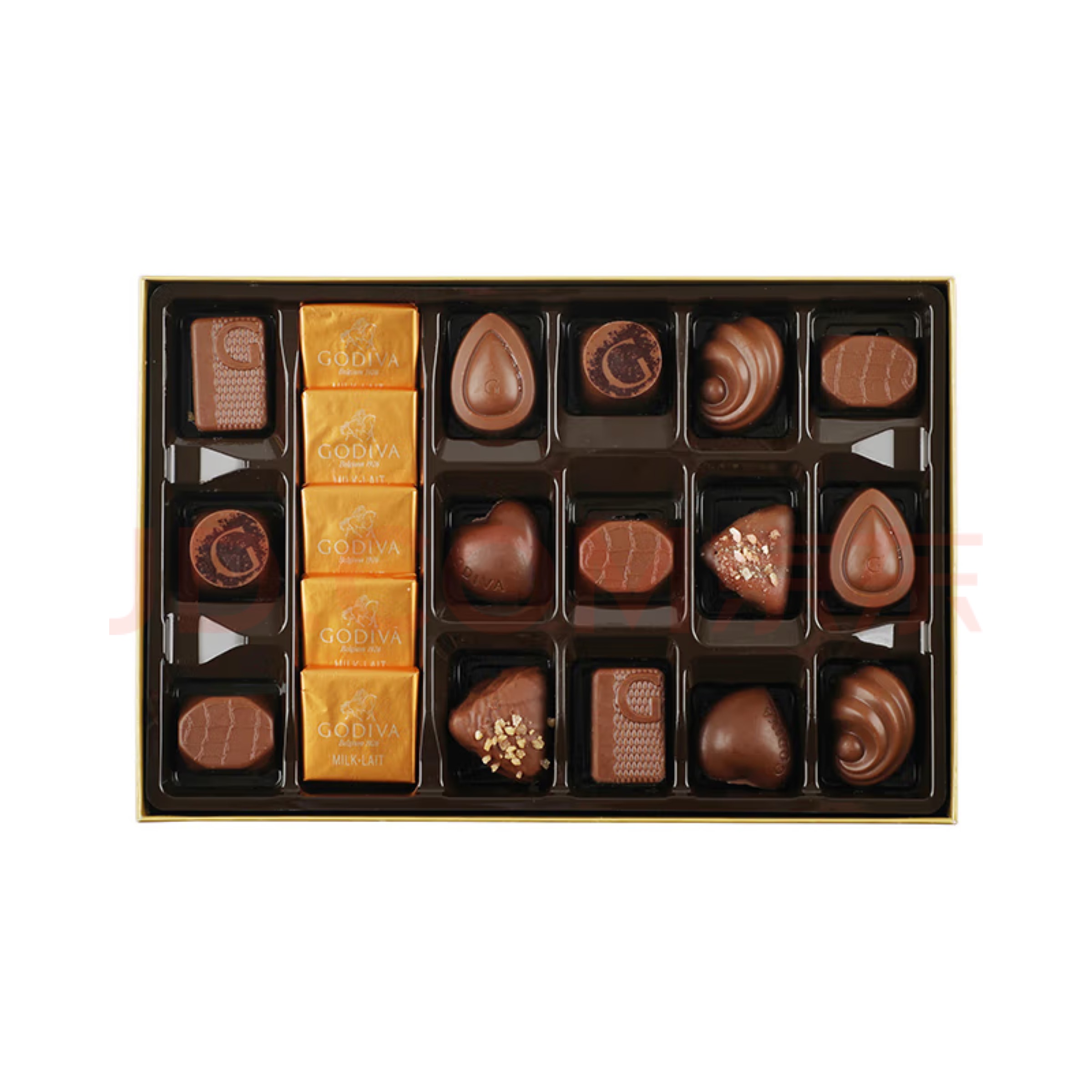 Milk chocolate gift box with 20 Belgian imported snacks