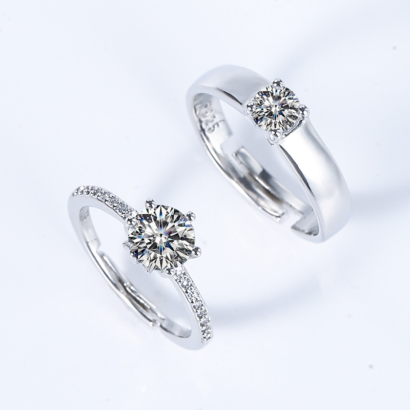 Eternal Oath Wedding Ring Pair Wedding Diamond Ring Exchange Ceremony, Adjustable Size