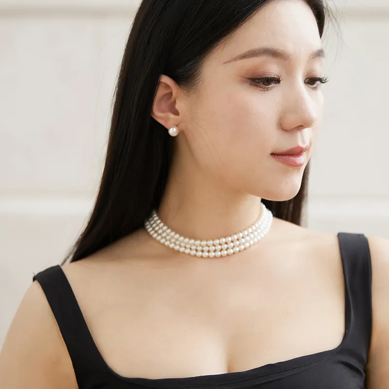 Extra long pearl necklace Baroque two sided light pearl necklace