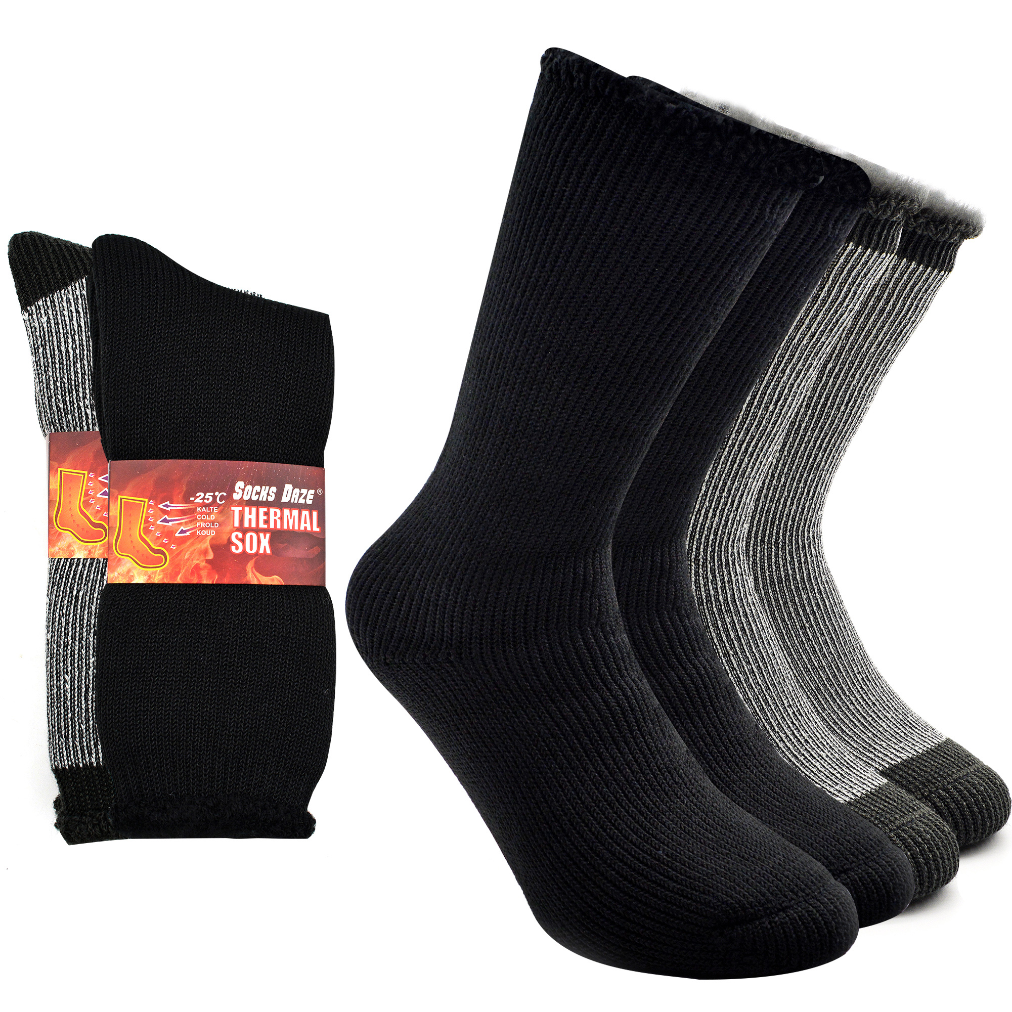 Socks Daze Winter Warm Thermal Socks With Thick Cushion