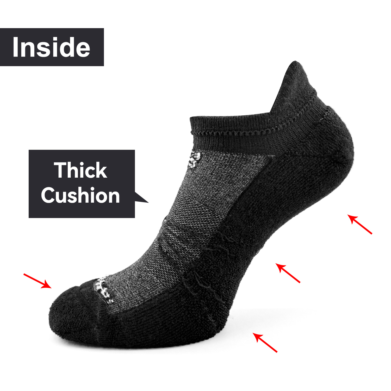 Socks Daze 2 Pack Merino Wool Running Socks with Cat Whiskers