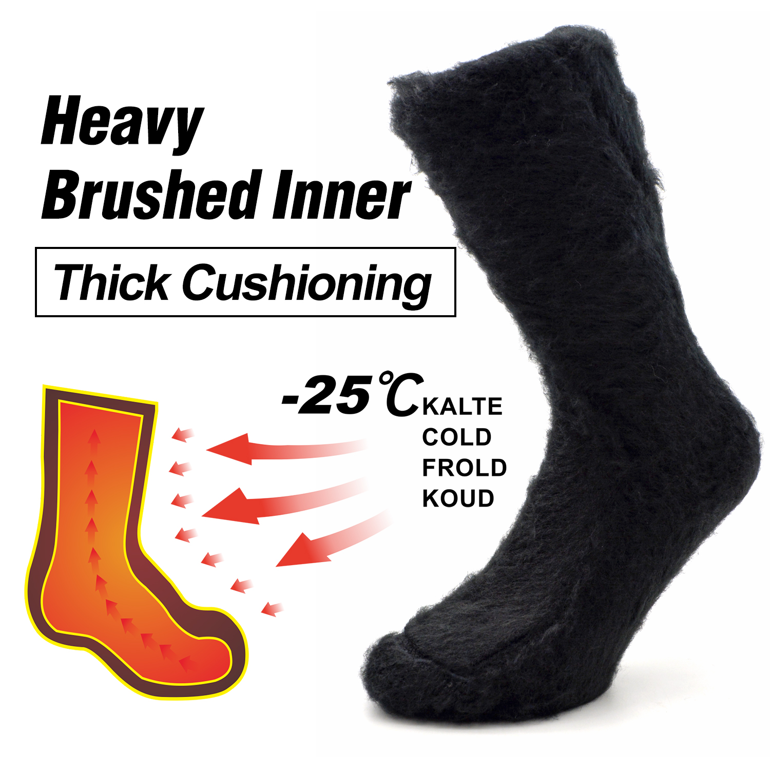 Socks Daze Winter Warm Thermal Socks With Thick Cushion