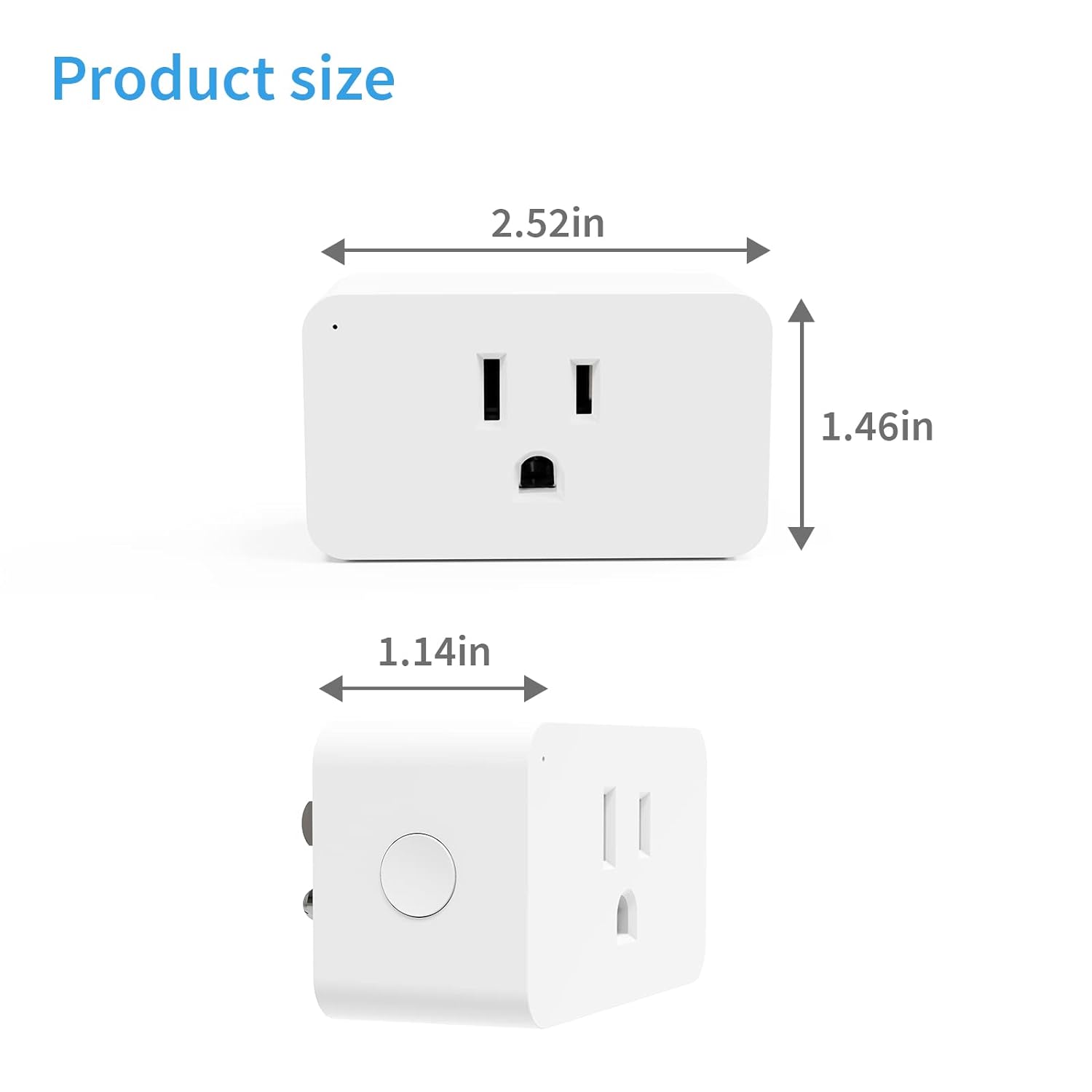 Smart Dimmer Plug, 2.4 Ghz Wi-Fi Dimmable Smart Plug, Dimmable Timer, Wi-Fi Smart Outlet for Light, WiFi Dimmable Socket Work with Alexa, Google Assistant for Voice Control, No Hub Required