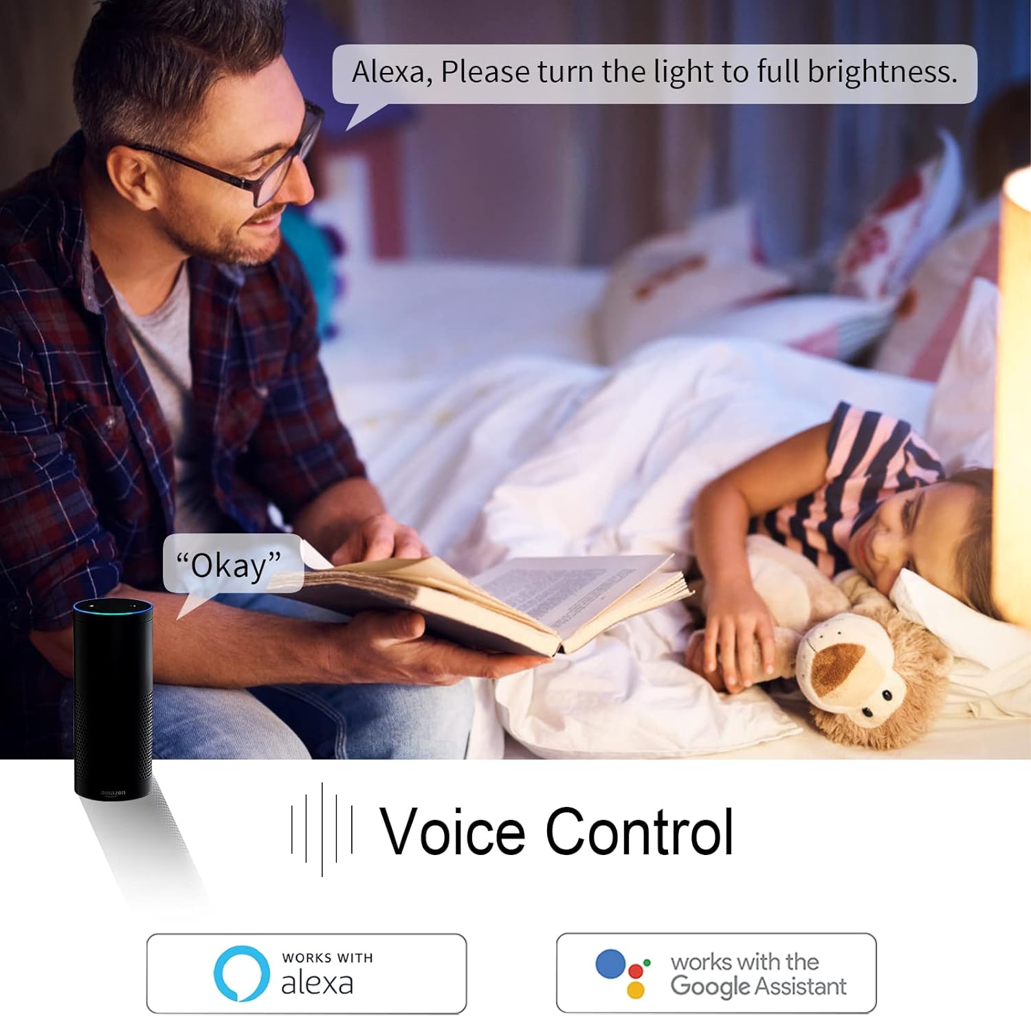 Smart Dimmer Plug, 2.4 Ghz Wi-Fi Dimmable Smart Plug, Dimmable Timer, Wi-Fi Smart Outlet for Light, WiFi Dimmable Socket Work with Alexa, Google Assistant for Voice Control, No Hub Required