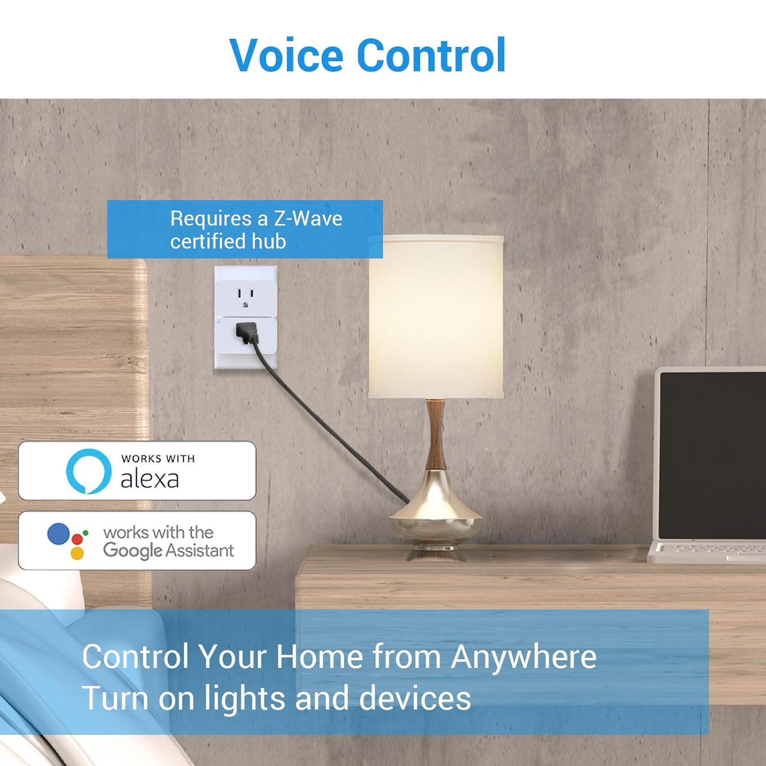 New One Z Wave Outlet, 800 Series Z-Wave Smart Plug, Bult in Zwave Repeater, Z-Wave Outlets, Z-Wave Hub Required, Compatible with Hubitat, SmartThings, Vera, Wink, Fibaro, Homeseer, 2GIG