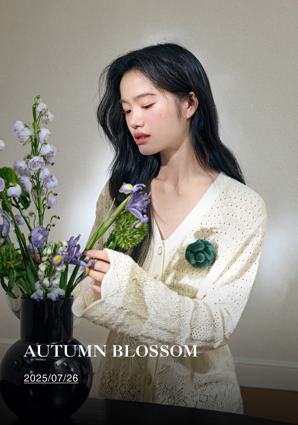 直営品【KUOSE】韓国ブランド Vネックシフトドレス カーディガンと花柄のドレス – KUOSE.com