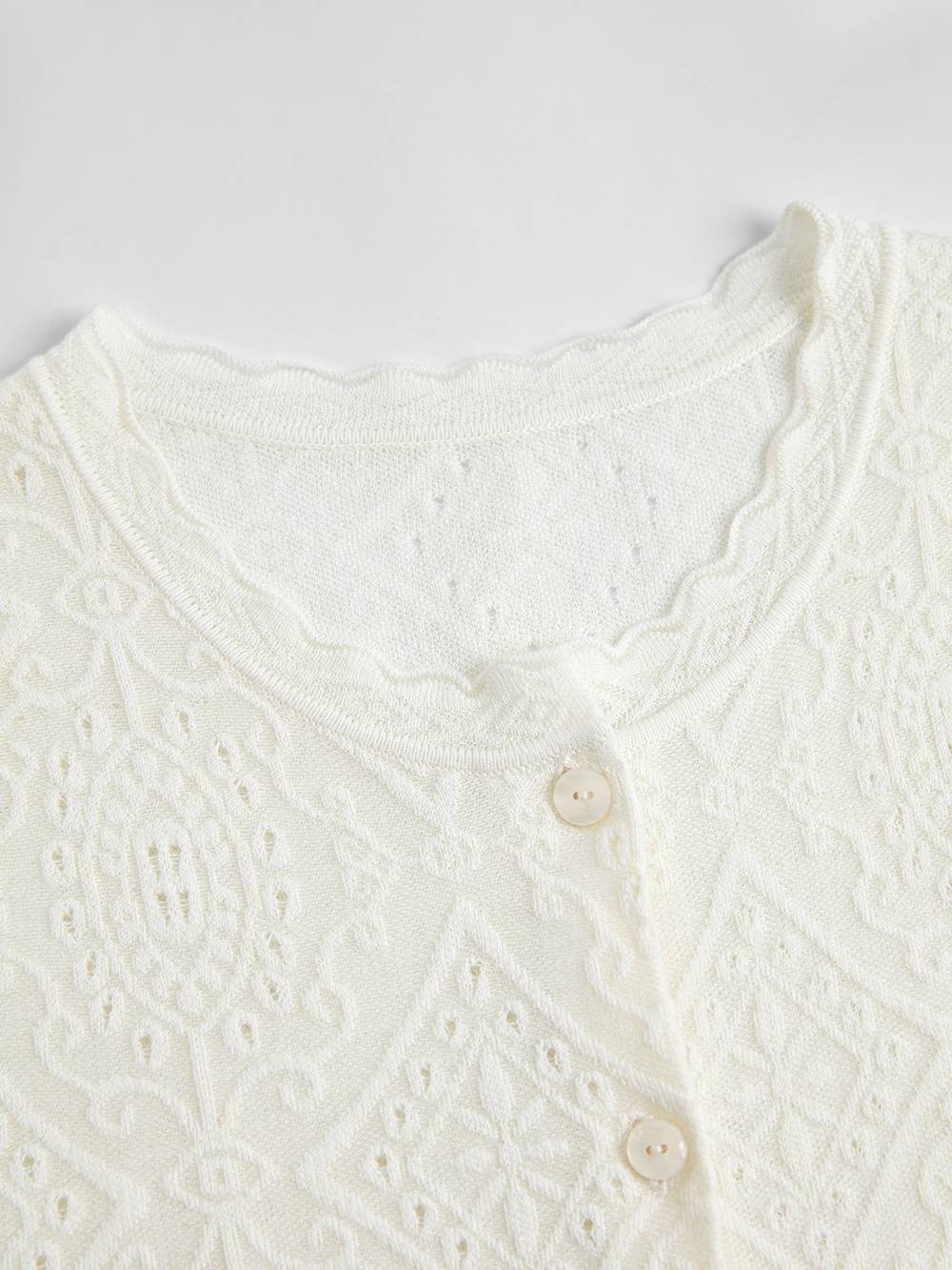 Textured Embroidered Cardigan – KUOSE.com Textured Embroidered Cardigan – KUOSE.com