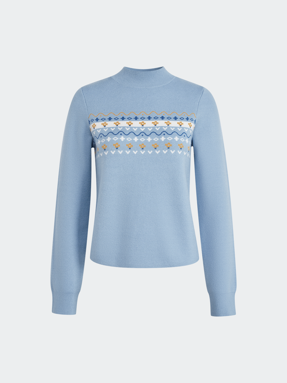 Fair Isle Mock Neck Sweater – KUOSE.com