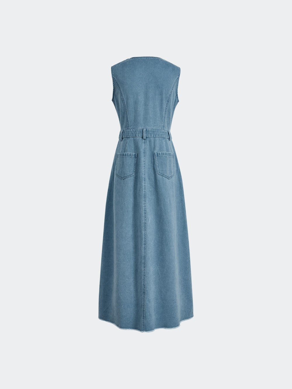 yuyu様12/10⭕️裂きdenimバラとleather   ヘアゴム Front Slit Denim Dress – KUOSE.com