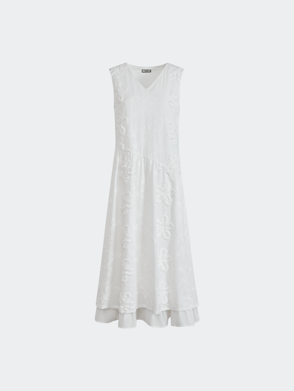 V-neck Textured Floral Dress – KUOSE.com