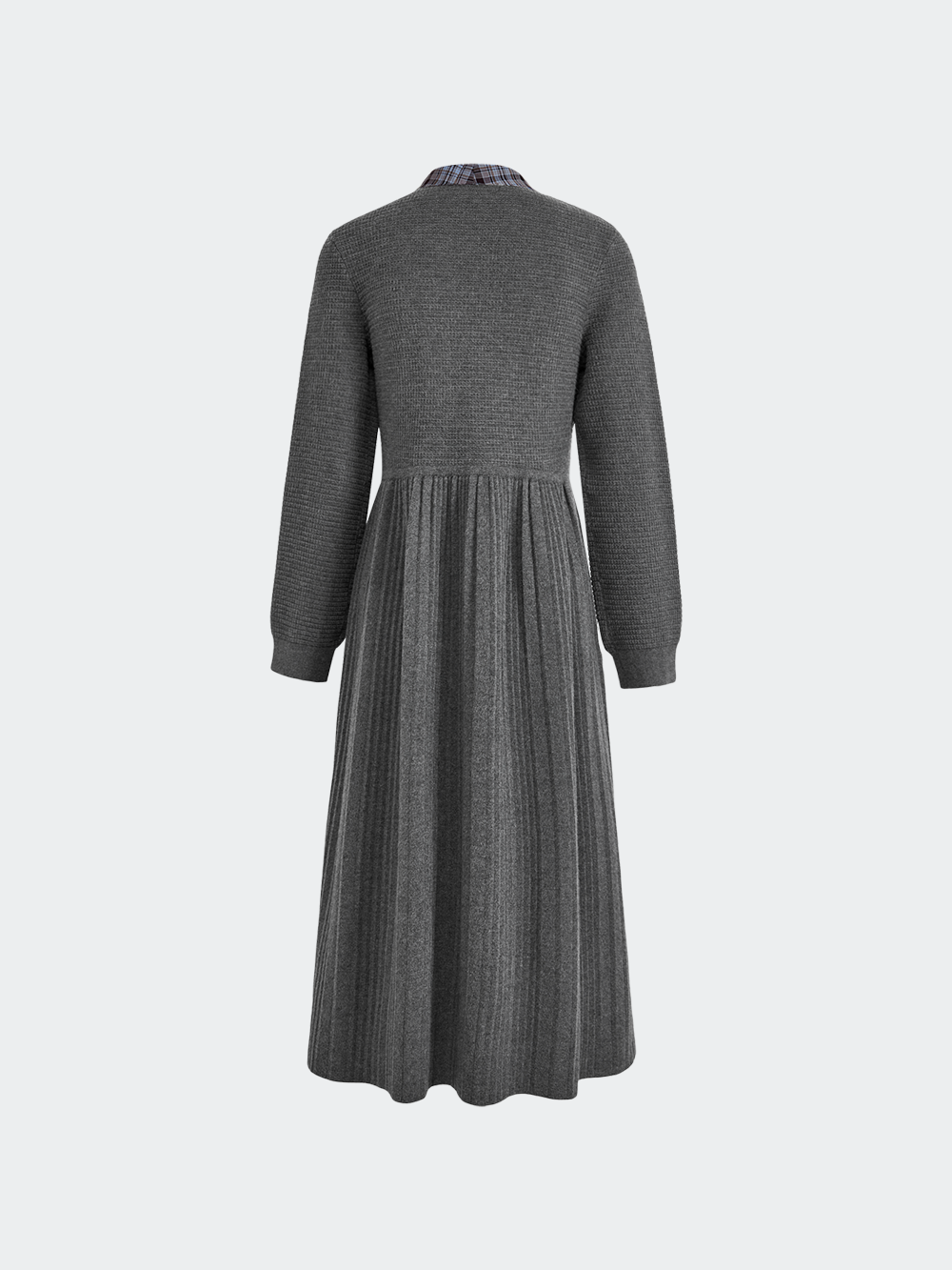 Plaid Ribbon Tie Knit Dress – KUOSE.com