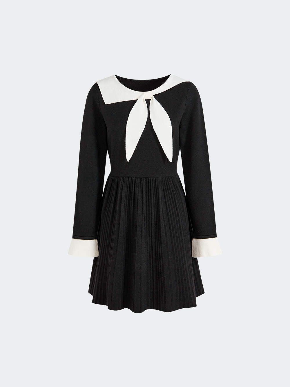 Bow Collar Knit Dress – KUOSE.com