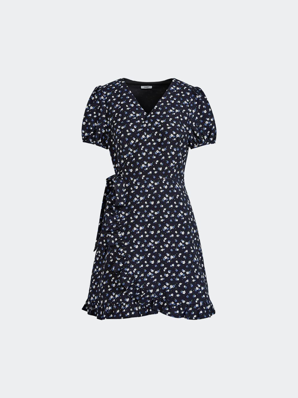 Floral Wrap Ruffle Dress  KUOSE.com