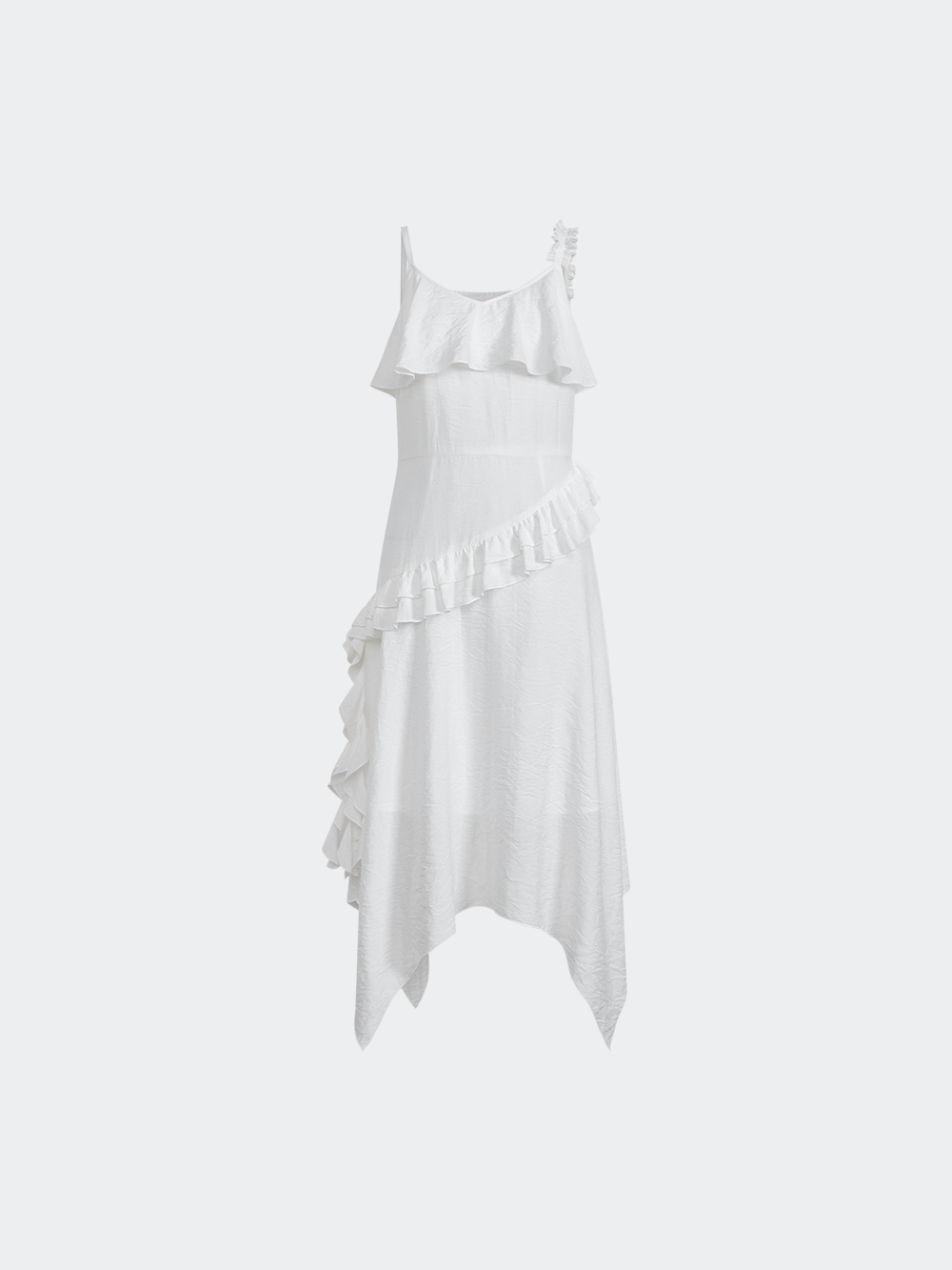 Asymmetric Ruffled Cami Dress