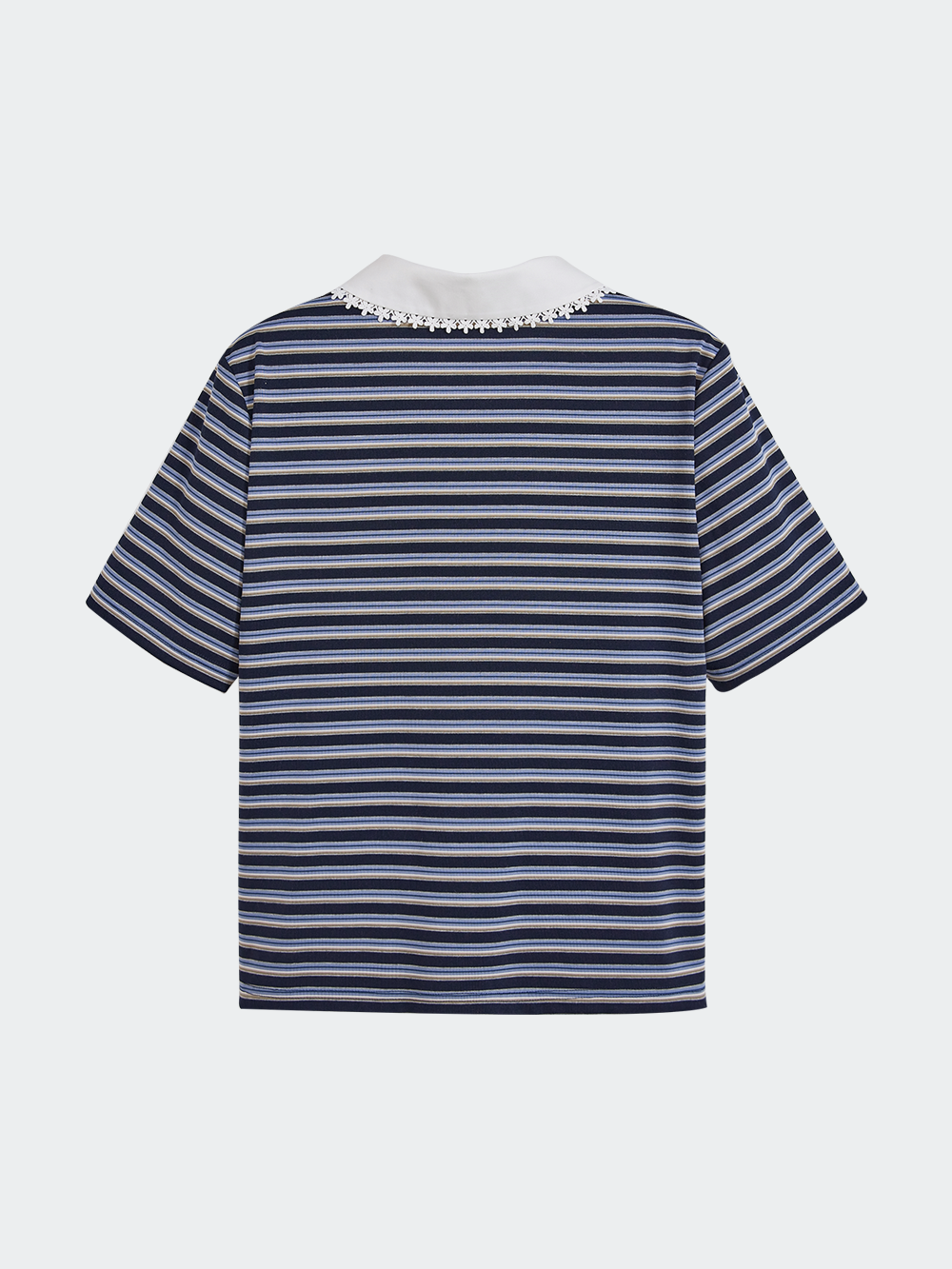 Striped Polo Collar Top – KUOSE.com