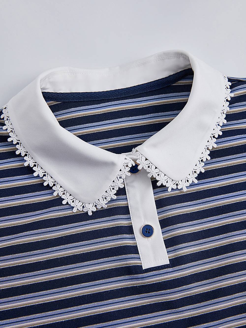 Striped Polo Collar Top – KUOSE.com