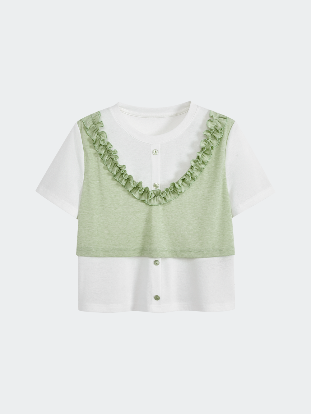 Two-Tone Layered Top – KUOSE.com bicolor layered tops short