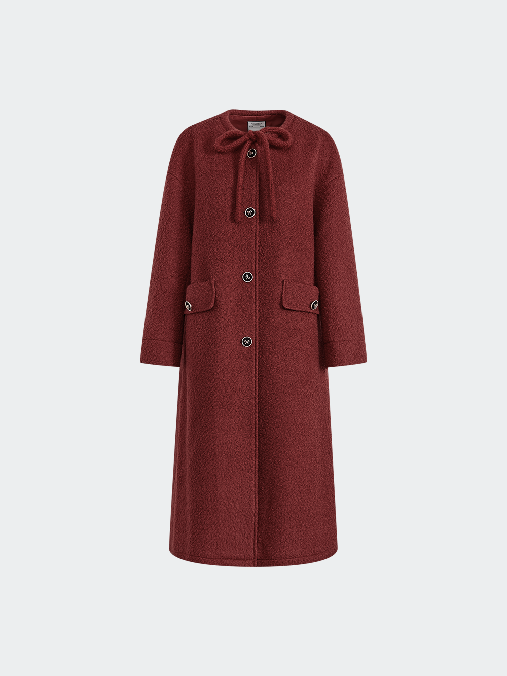 あんずWOOLSILKHERRIGBONE SHORTCOAT Wool-blend Coat – KUOSE.com