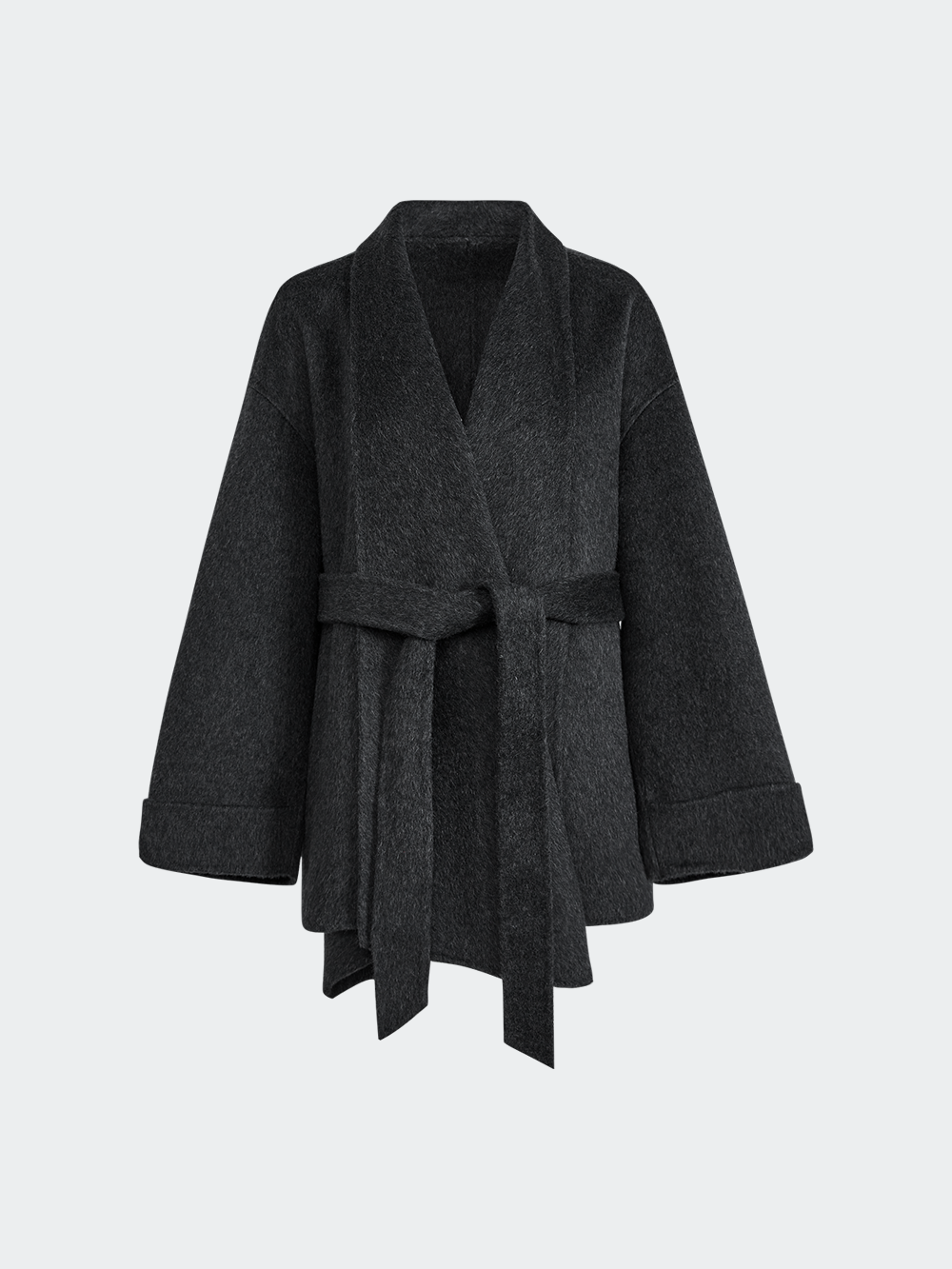 100% Wool Tie-Waist Coat – KUOSE.com