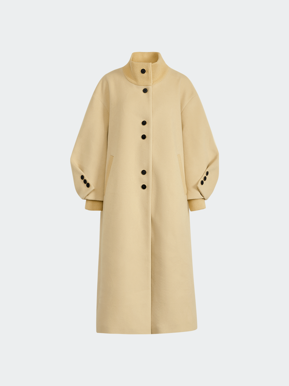 ファンネルネックウールブレンドコート – KUOSE.com