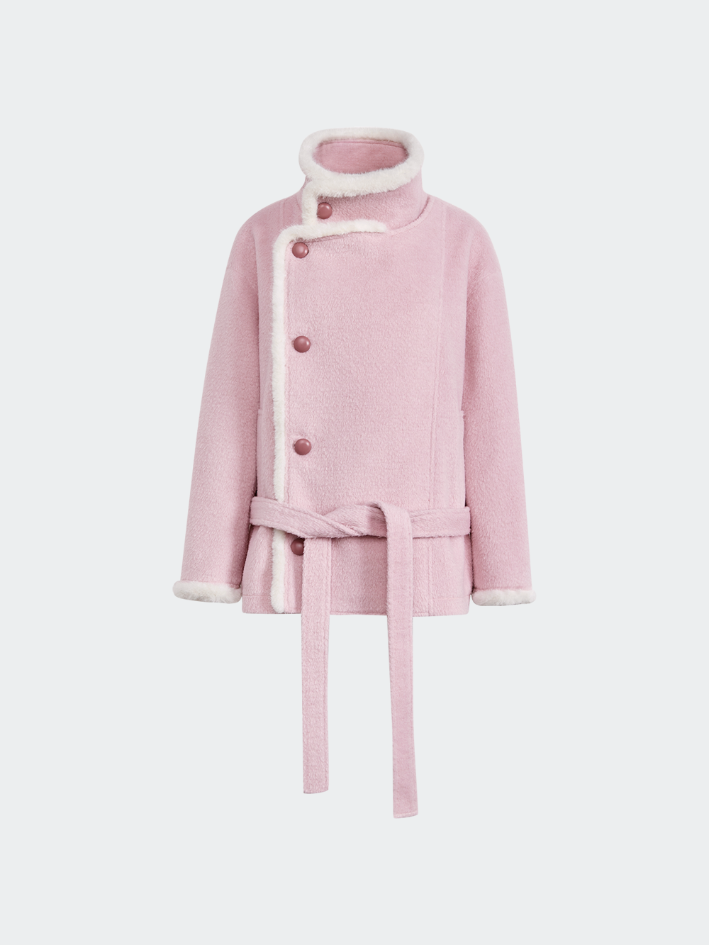 Pink Wool-Blend Coat – KUOSE.com