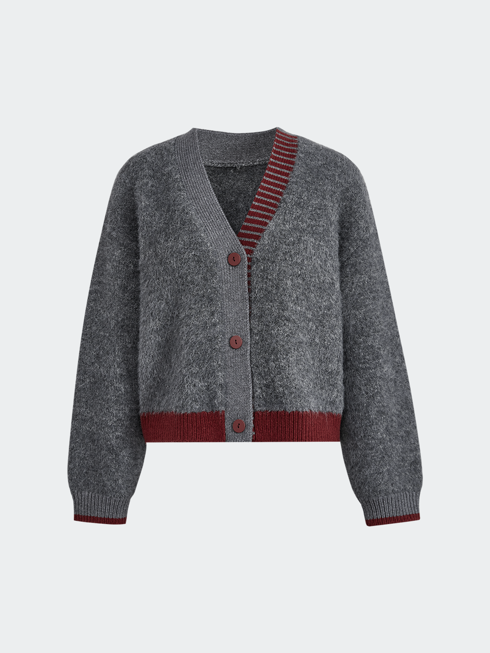 グレーのカーディガンと花柄スカートのセット – KUOSE.com